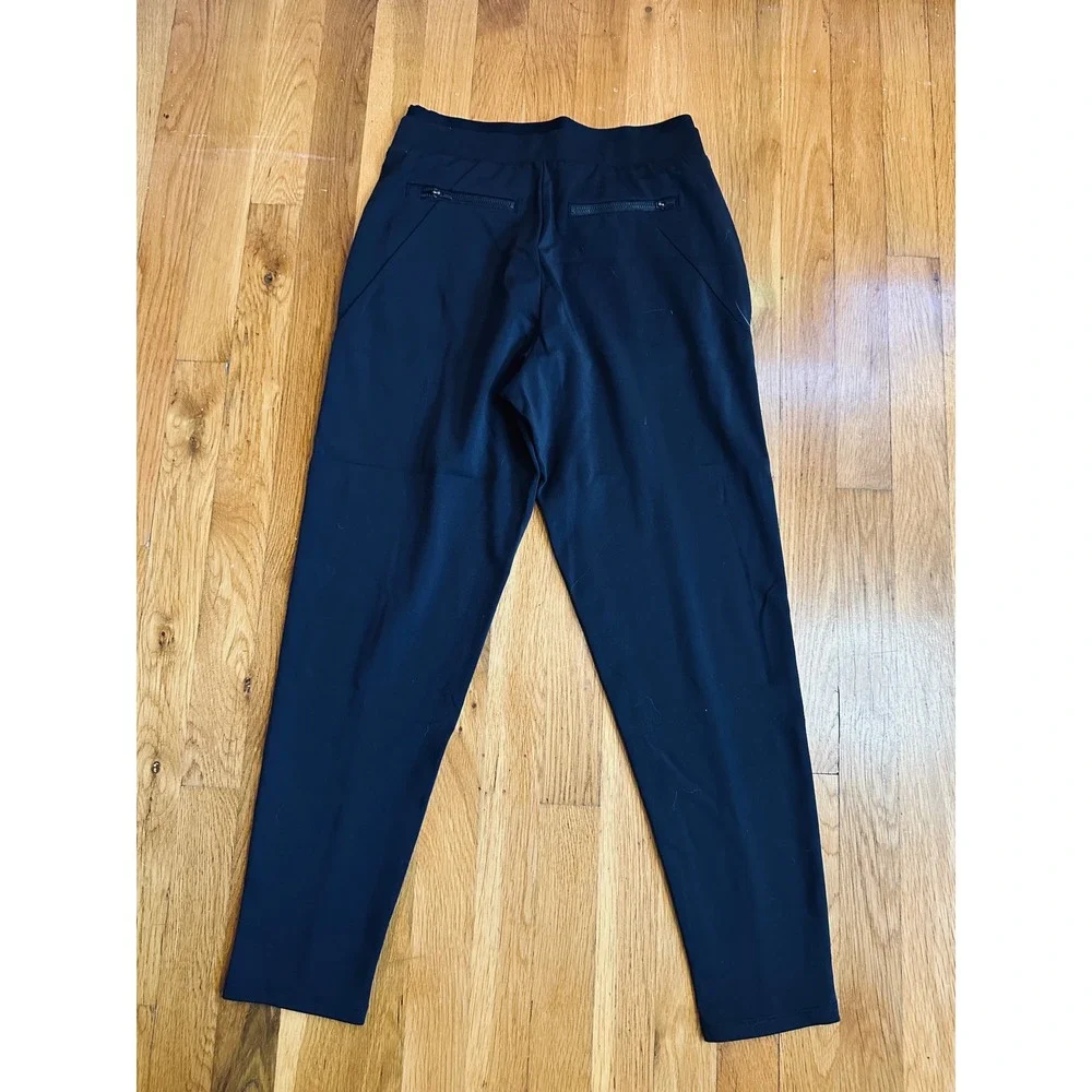 Athleta Venice Pintuck Pant Black Tapered Leg Zip Pockets XXS RN 54023